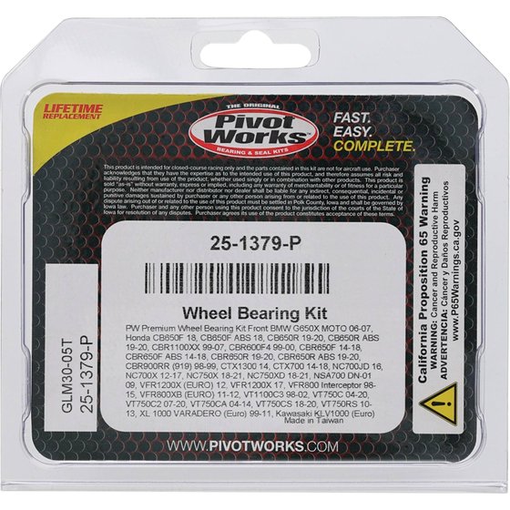 VFR 800 F (1998 - 2015) wheel bearing kit front | All Balls