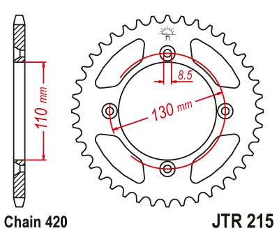 CRF 150 RB (2007 - 2022) rear sprocket 50 tooth pitch 420 | JT Sprockets