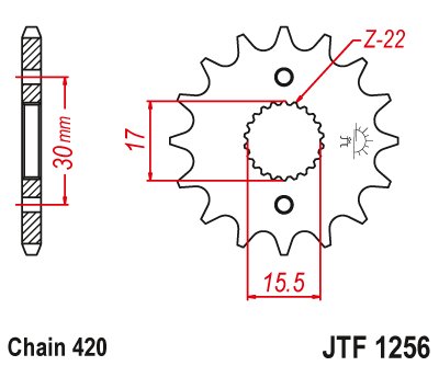 CRF 50 F (2004 - 2023) front sprocket 15tooth pitch 420 jtf125615 | JT Sprockets