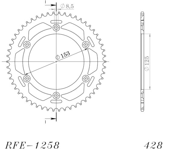 XR 125 (2003 - 2008) supersprox rear sprocket 1258.54 | Supersprox