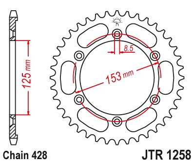 XR 125 (2003 - 2008) steel rear sprocket | JT Sprockets