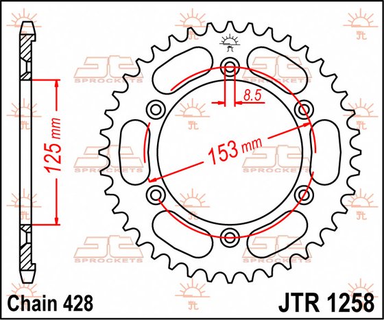 XR 125 (2003 - 2008) steel rear sprocket | JT Sprockets