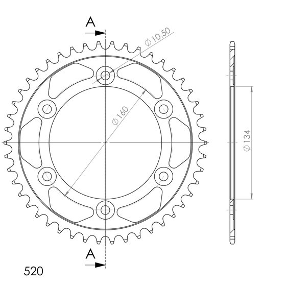 CBR 600 F (2001 - 2007) supersprox steel rear sprocket ho cbr600/1000 (520) black 46 | Supersprox