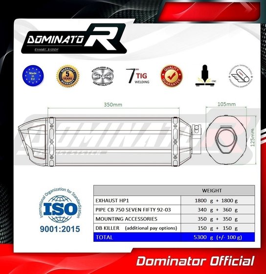 CB 750 (1992 - 2003) exhaust silencer hp1 | Dominator