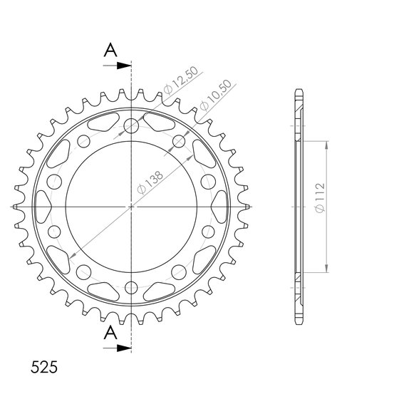 VT 750 RS SHADOW (2010 - 2013) supersprox / jt rear sprocket 1304.38 | Supersprox