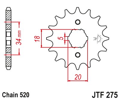 CB 200 (1974 - 1979) steel front sprocket | JT Sprockets