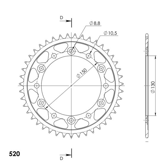 FMX 650 (2005 - 2008) supersprox rear sprocket 245/3.42 | Supersprox