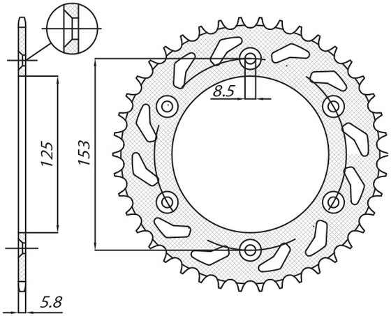 CRF 150 F (2003 - 2017) rear steel sprocket - 48 teeth, 520 pitch | SUNSTAR SPROCKETS