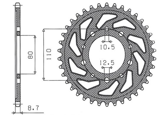 CB 900 F (1979 - 1983) rear steel sprocket - 44 teeth, 530 pitch | SUNSTAR SPROCKETS