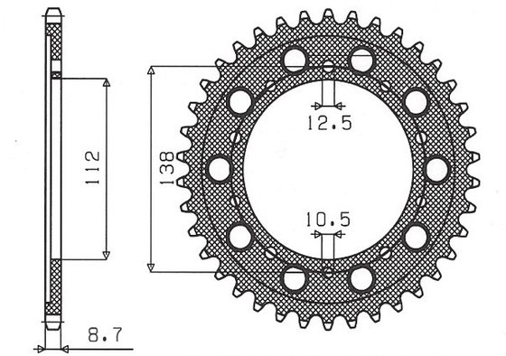 CB 1100 RS (2017 - 2020) rear steel sprocket - 44 teeth, 530 pitch | SUNSTAR SPROCKETS