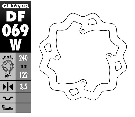 CRF 250 R (2004 - 2022) fixed wave rear brake disc | GALFER