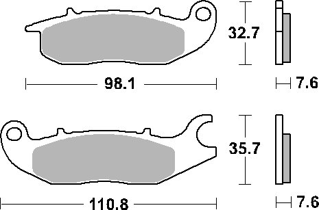 ANF 125 INNOVA (2003 - 2011) brakepads ceramic (797hf) | SBS