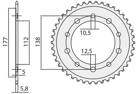 CBR 900 RR FIREBLADE (1992 - 1999) rear steel sprocket - 39 teeth, 520 pitch | SUNSTAR SPROCKETS