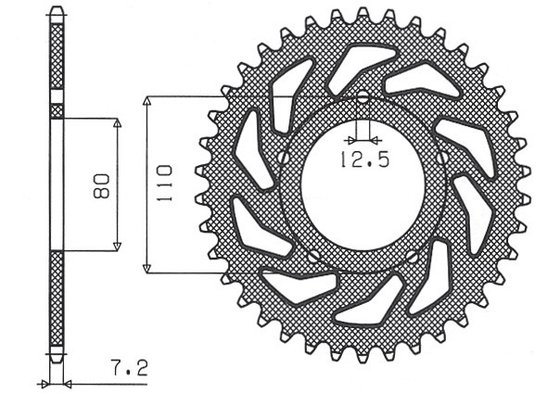 CB 750 (1991 - 2003) rear steel sprocket - 42 teeth, 525 pitch | SUNSTAR SPROCKETS