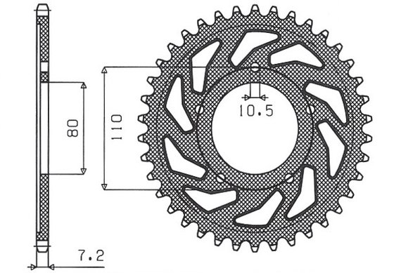 VT 600 C SHADOW (1990 - 2007) rear sprocket | SUNSTAR SPROCKETS