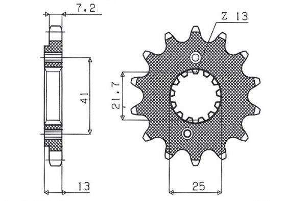 VT 600 CD SHADOW (1994 - 2007) 16t 525 pitch black steel front replacement sprocket | SUNSTAR SPROCKETS