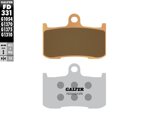 NSF 250 R (2012 - 2015) sport sinter front brake pads | GALFER