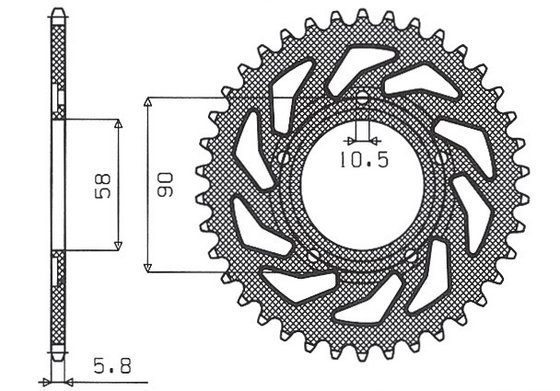 NSR 125 R (1994 - 2003) rear steel sprocket - 36 teeth, 520 pitch | SUNSTAR SPROCKETS