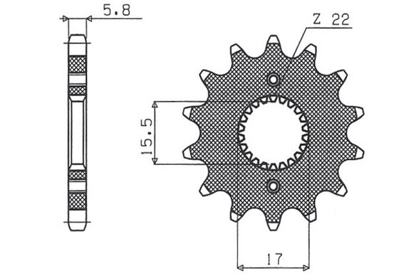 CR 85 R (1986 - 2007) 15t 420 pitch black steel front replacement sprocket | SUNSTAR SPROCKETS