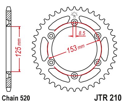 CRF 450 R (2002 - 2023) plieninė galinė žvaigždutė | JT Sprockets