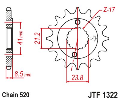 XR 400 R (1996 - 2004) priekinė žvaigždutė 15 dantukų žingsnis 520 jtf132215 | JT Sprockets