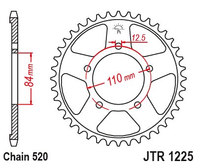 CB 500 X (2019 - 2022) plieninė galinė žvaigždutė | JT Sprockets