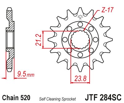 CRF 450 RX (2017 - 2023) priekinė lenktyninė 13 dantukų žvaigždutė 520 jtf28413sc | JT Sprockets