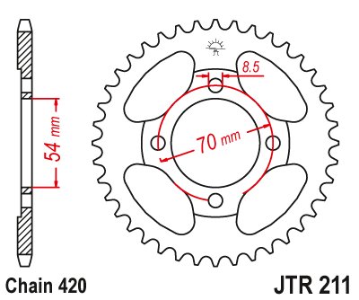 GLX 50 (1984 - 2003) plieninė galinė žvaigždutė | JT Sprockets