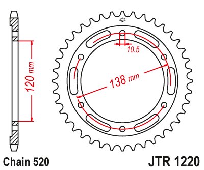 CBR 250 R (2011 - 2013) plieninė galinė žvaigždutė | JT Sprockets