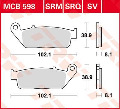 CBF 600 S (2004 - 2013) universalios organinės standartinės stabdžių trinkelės | TRW