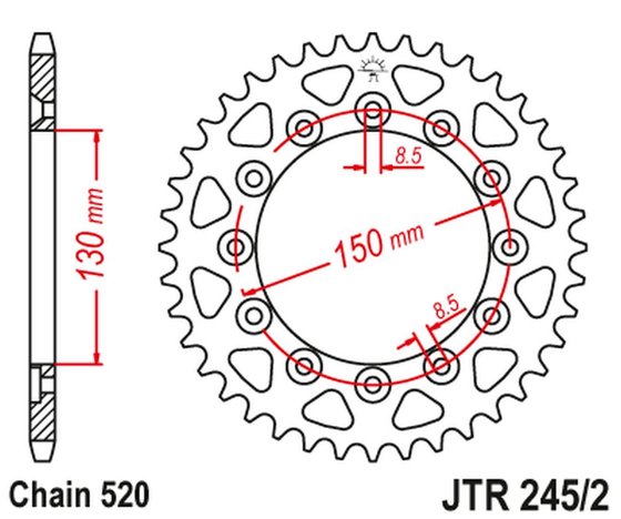 XL 500 (1979 - 1987) galinė žvaigždutė 47 danties žingsnis 520 jtr245247 | JT Sprockets