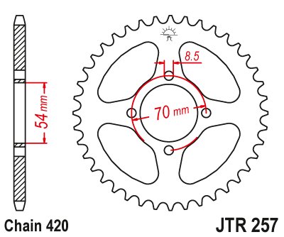 C 70 (1975 - 1986) plieninė galinė žvaigždutė | JT Sprockets