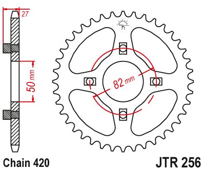 CY 80 Z (1981 - 1987) plieninė galinė žvaigždutė | JT Sprockets