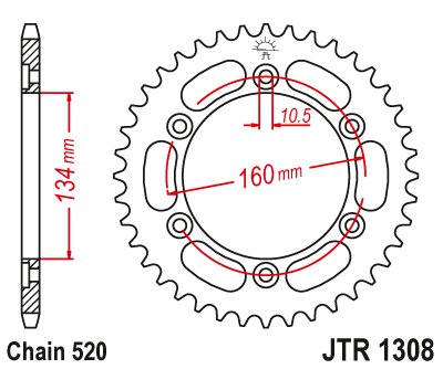 CBR 1000 RR-R (2020 - 2022) plieninė galinė žvaigždutė | JT Sprockets