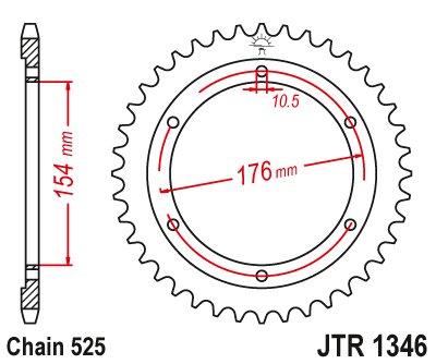 VFR 800 F (2014 - 2020) plieninė galinė žvaigždutė | JT Sprockets