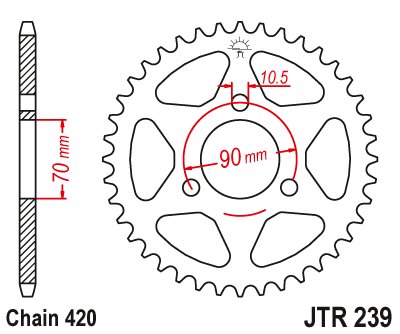 MTX 50 S (1983 - 1985) plieninė galinė žvaigždutė | JT Sprockets