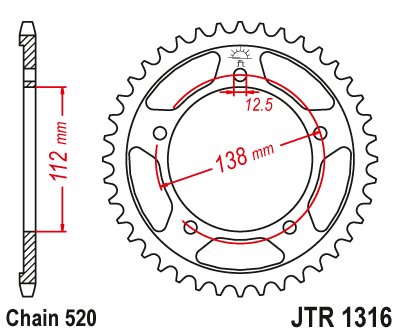 CBR 500 R (2013 - 2021) plieninė galinė žvaigždutė | JT Sprockets