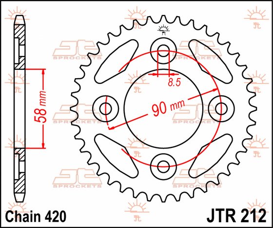 MSX 125 GROM (2013 - 2020) plieninė galinė žvaigždutė | JT Sprockets