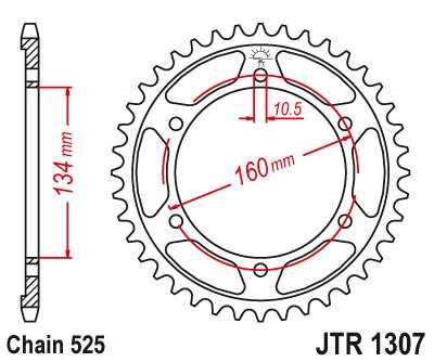 CBR 600 F (2001 - 2007) plieninė galinė žvaigždutė | JT Sprockets