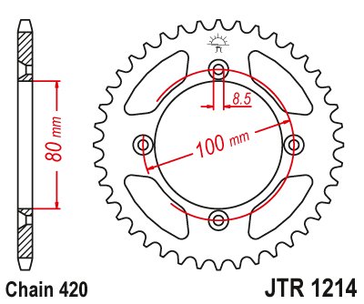 CR 50 (1983 - 1985) plieninė galinė žvaigždutė | JT Sprockets