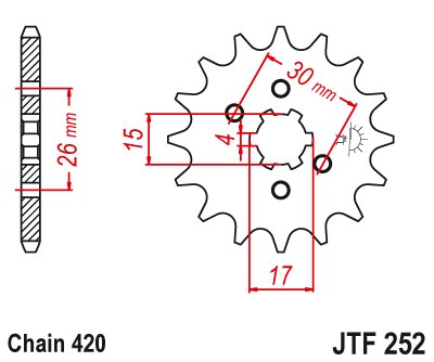 XR 80 R (1979 - 2003) priekinė žvaigždutė 13t žingsnis 420 | JT Sprockets