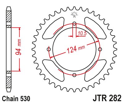 CB 500 (1972 - 1977) plieninė galinė žvaigždutė | JT Sprockets