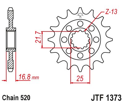 NC 750/700 VULTUS (2014 - 2022) plieninė priekinė žvaigždutė | JT Sprockets