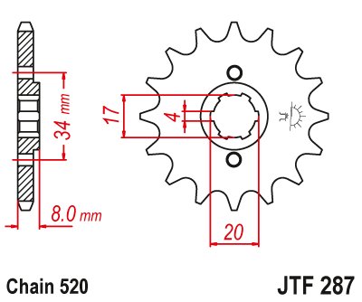 CD 250 (1988 - 1994) plieninė priekinė žvaigždutė | JT Sprockets