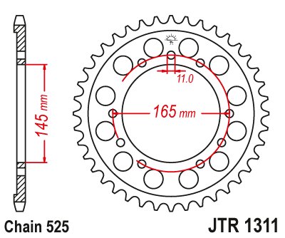 NT 650 GT HAWK (1988 - 1991) plieninė galinė žvaigždutė | JT Sprockets