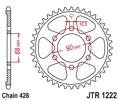 CBR 150 R (2002 - 2022) plieninė galinė žvaigždutė | JT Sprockets