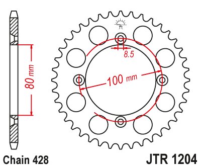 CRF 125 F (2014 - 2023) plieninė galinė žvaigždutė | JT Sprockets