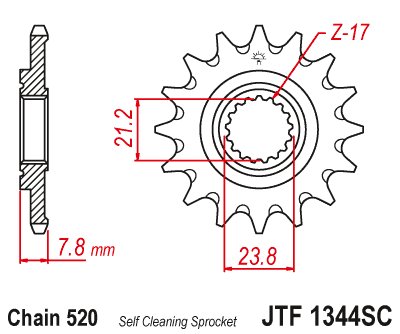 CRF 250 RX (2019 - 2021) lengva savaime išsivalanti priekinė žvaigždutė | JT Sprockets