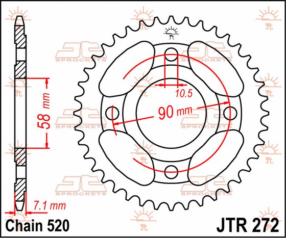 CB 250 TWO FIFTY (1992 - 2002) plieninė galinė žvaigždutė | JT Sprockets