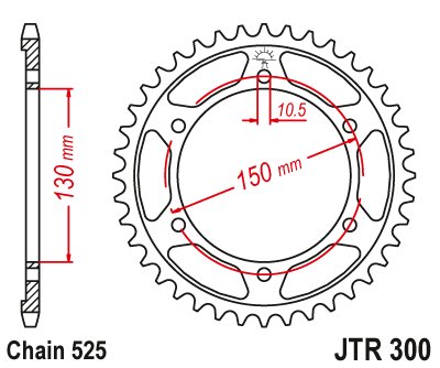 XL 700 V TRANSALP (2008 - 2013) galinė žvaigždutė 48 danties žingsnis 525 jtr30048 | JT Sprockets